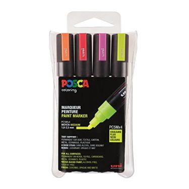 Imagem de Uni-ball uni Posca Medium Bullet Tip Revolutionises 182505 Marker, Set of 4 Neon