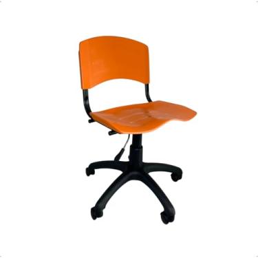 Imagem de Cadeira de Escritório ISO Max Secretária Giratória Laranja com Altura Regulável e Base 360° Ergonômica para Escritório Home Gourmet