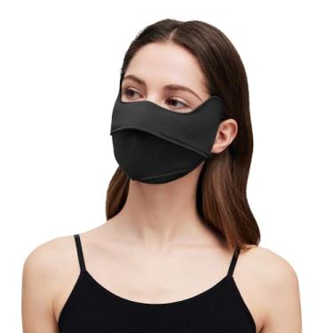 Imagem de OHGOLF Máscara facial UV feminina FPS 50+ capa respirável refrescante proteção solar máscara de proteção solar SLF6M023T preta