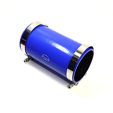Imagem de LTI Universal (203 mm) 20,32 cm de comprimento, 4 camadas, reforçado de alto desempenho (102 mm) acoplador de mangueira de silicone reto de 10,16 cm com braçadeira de parafuso T em aço inoxidável 304 (10,16 cm azul)