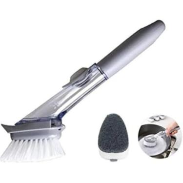 Imagem de Escova De Limpeza 2 Em 1 Lavar Louças Porta Detergente