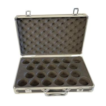 Imagem de menolana Billiard Balls Storage Box segura 22 bolas de sinuca equipamento de equipamento portátil Contêiner de alumínio prático de alumínio com alça