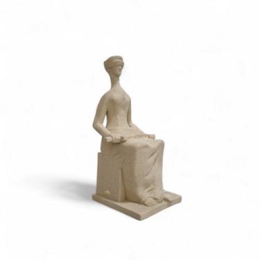 Imagem de Estátua Justiça 36cm Em Gesso Premium Decoração Escritório Aparador VÁ