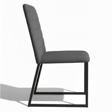 Imagem de Cadeira para Sala de Jantar Mona Veludo Base Ferro Preta - Anifer