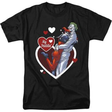 Imagem de Arlequina e o Coringa Meu Pudim Camiseta da DC Comics - Rockinstone
