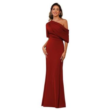 Imagem de Vestido Mãe da Noiva BITALY Burgundy Satin 22W