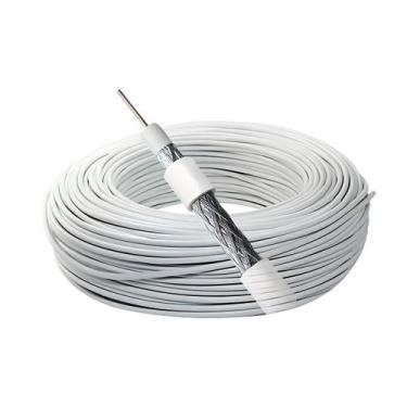 Imagem de 50 metros cabo coaxial 59 67% branco antena megatron