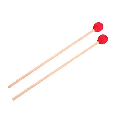 Imagem de Mingzhe Marimba Mallets Cabeça Smoothles Smooths Intermediate Player Percussion Conjunto Vermelho 1 par