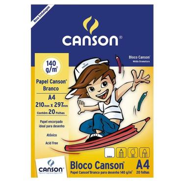 Imagem de Bloco desenho branco A4 140g - com 20 folhas - Canson