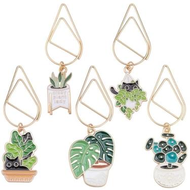 Imagem de CRASPIRE 5 estilos de clipes de papel para plantas, marcadores, plantas, gatos, livros, agenda, clipes de papel, grampo para álbuns, fotos, memorando, organizar, pasta, professor, escritório, escola