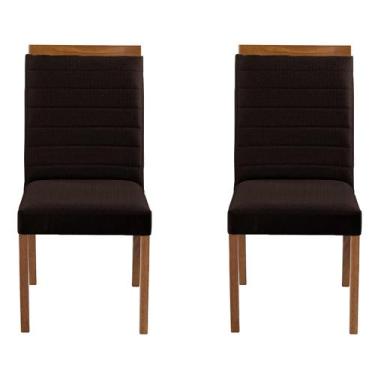 Imagem de Kit 2 Cadeiras Decorativas Sala de Jantar Luxo Sueli Facto Marrom - Mo