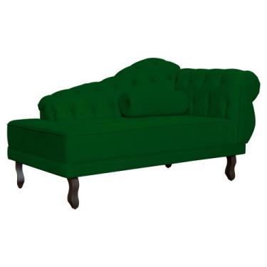 Imagem de Divã Recamier Larissa Suede Lado Esquerdo - Ds Estofados, Verde