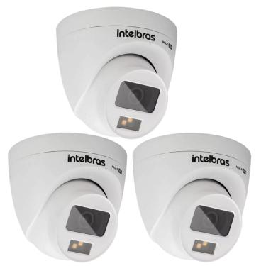 Imagem de Kit 3 Câmeras de Segurança Intelbras Multi Hd 20m Vhd 1120 D Full Color Imagem Colorida Noite e Dia