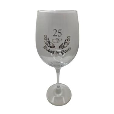 Imagem de Taça Bodas de Prata 25 Anos Casal Personalizada Vinho