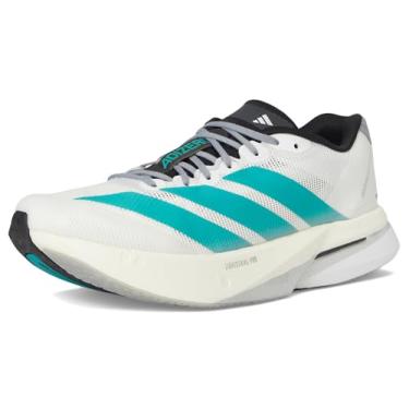 Imagem de adidas Tênis de corrida feminino Adizero Boston 13, Branco/azul-petróleo puro/cinza, 41