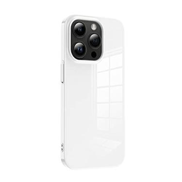 Imagem de Capa rígida Candy Color para iPhone 14 13 12 Pro Max brilhante capa traseira de cor sólida para iPhone 13 12 13P 14P, branco, para iPhone 14 Pro