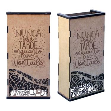 Imagem de Mini Vaso de Parede para Flores e Plantas Artificiais em Madeira MDF com Gravação a Laser (Modelo 02)