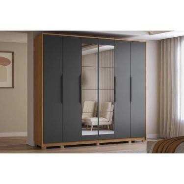 Imagem de Guarda Roupa Casal 6 Portas (2 c/ Espelho) e 4 Gavetas c/ Pés CB01T581