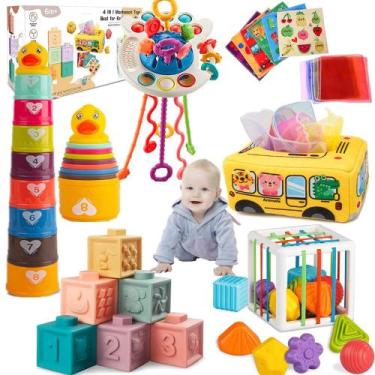 Imagem de Brinquedos para bebês ELLECK Montessori de 6 a 12 meses com brinquedos