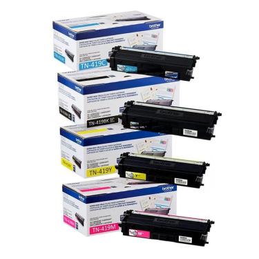Imagem de Kit Toner Original Brother Tn-419 Tn419 L8900 L8610 L8360 4 Cores 419bk 419y 419m 419c