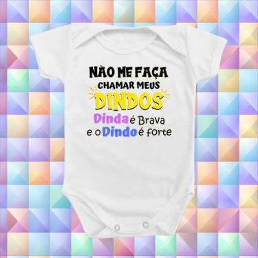 Imagem de Roupinha Body de Bebê Temático Dindo e Dinda Menino Menina Azul Rosa P
