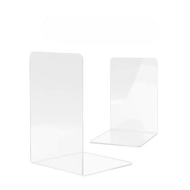Imagem de Apoiador de Livro, Suporte de Livros Bibliocanto Acrílico Transparente Organizador Estante Estudo Livro(2x Transparentes)