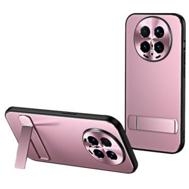 Imagem de LTLMYDAM Capa com suporte para iPhone 17 Pro Max/17 Pro/Air/17, capa de metal resistente a impactos com lente de envoltório total, capa fosca fina para PC, rosa, 8