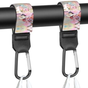 Imagem de Alças de carrinho de bebê, bolsas de fraldas para mamãe, carrinho de compras universal, carteira, mochila – 2 pacotes (narcisos)