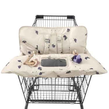 Imagem de Capa de carrinho de compras para bebês, 2 em 1, capas de cadeira alta para restaurante, capas de assento de carrinho de compras confortáveis para bebês, universal, adequada para a maioria dos