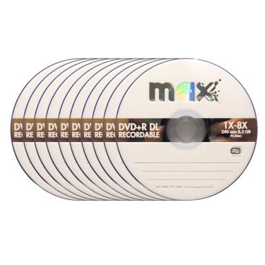 Imagem de Kit 10x de mídia DVD+R  Dual Layer Slim 8.5GB 1X-8X 50231-4 no Estojo Slim
