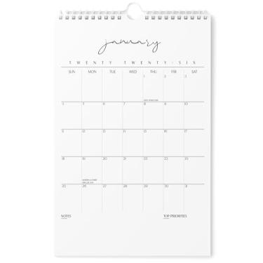 Imagem de Karto Calendário de parede 2026 - vertical 28 x 43 cm de janeiro de 2026 a junho de 2027 - Aumente sua produtividade e planejamento fácil com o calendário mensal estético - Cursivo 3.0