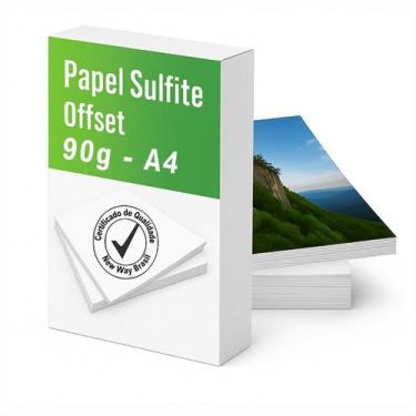 Imagem de Papel Offset 90g A4 Qualidade Premium Brancura 250 500 1000 Folhas - N