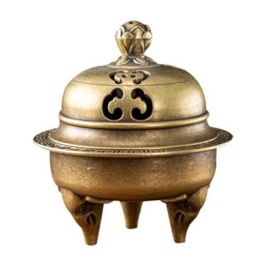 Imagem de BLWOTMOR Pequeno Suporte de Metal para Incenso em Cones/espirais, Ideal para Sala de Estar E Sala de Chá, Bronze, Tamanho real