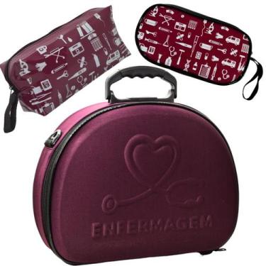 Imagem de Kit Maleta Médica Bolsinha Case Capinha Aparelho Pressão Estetoscópio 