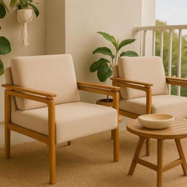 Imagem de Kit 2 Poltronas Yasmin Para Sala De Estar Ou Varanda Gourmet Decorativ