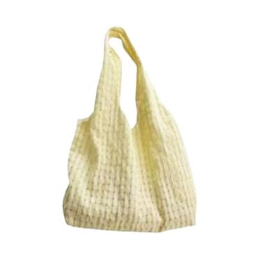 Imagem de Bolsas de mão bolso interno ombro grande capacidade feminina amarela