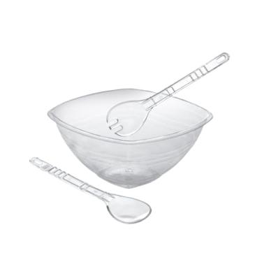 Imagem de Saladeira DoméStica, Igual àS Utilizadas em Restaurantes Leves Kit Saladeira Grande 4,5 L Colher Garfo de Salada AcríLico Transparente (acrilico)