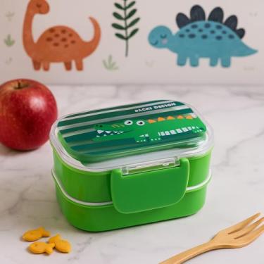 Imagem de Lancheira Pote Marmita C/Divisória Escolar Infantil Lanche Viagem Passeio Diversão da Criançada Merenda (Jacare)