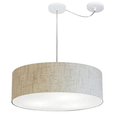 Imagem de Lustre Pendente Cilíndrico Com Desvio de Centro Vivare Md-4259 Cúpula em Tecido 50x15cm - Bivolt