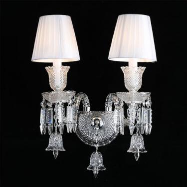 Imagem de Luminária de parede contemporânea de cristal com velas, LED, estilo europeu, luxuosa, para sala de estar, quarto, escritório, hotel, villa, corredor ou qualquer outro ambiente decorativo (2