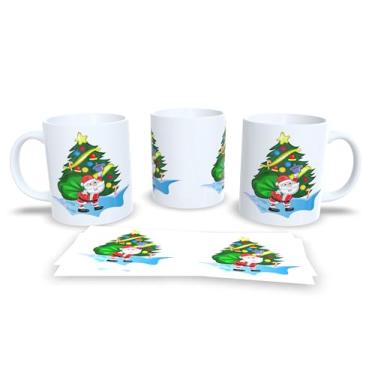 Imagem de Caneca de Natal com Arte Festiva, Porcelana Branca, Decoração de Inverno com Renas e Animais da Floresta, 11oz (7)