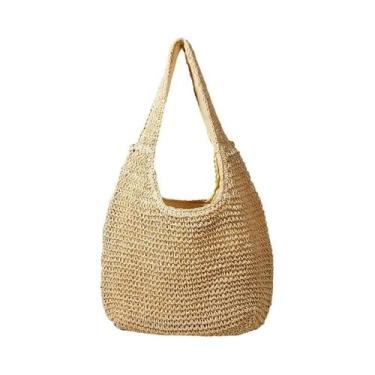 Imagem de Bolsa Feminina de Palha Grande - Bolsa de Verão para Praia e Férias, 3