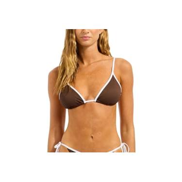 Imagem de Seafolly Top de biquíni feminino, Beach Bound Dark Choc, 40