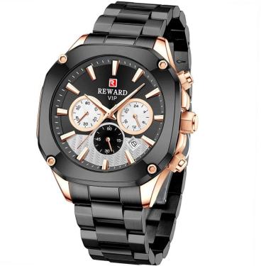 Imagem de Relógio De Pulso Masculino Analógico Em Aço Inoxidável Quadrado Esportivo