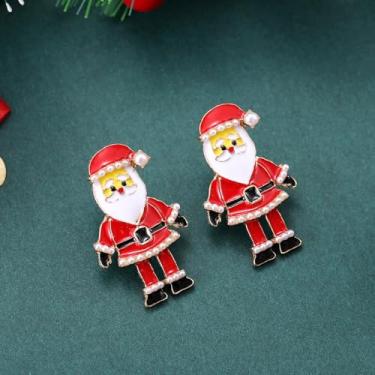 Imagem de Brincos de Natal para mulheres, brincos de Papai Noel, roupas de Natal, acessórios de bijuteria