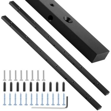 Imagem de Blulu 2 peças de barras de esquadria de alumínio 9,5 cm x 9,5 cm x 48,5 cm com ranhura de esquadria, ferramenta de fixação, haste de medidor de serra de mesa para mesas de roteador e marcenaria