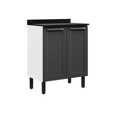 Imagem de Balcão de Cozinha Itatiaia em Aço 2 Portas Grafite Florença