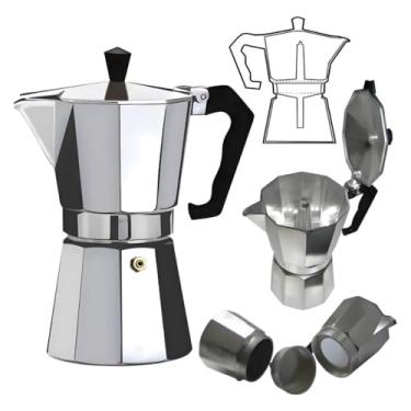 Imagem de Cafeteira Moka Italiana Inox 6 Xícaras Alumínio Preparo Café Caseiro
