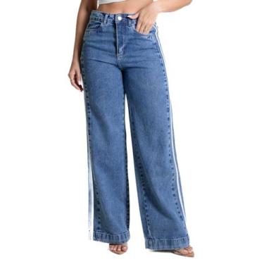 Imagem de Calça Jeans Sawary Wide Leg - 281713 - INDIGO 44, Azul, 44
