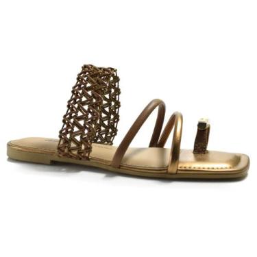 Imagem de Sandália Rasteira Feminina Dakota Y9252, Marrom, 36